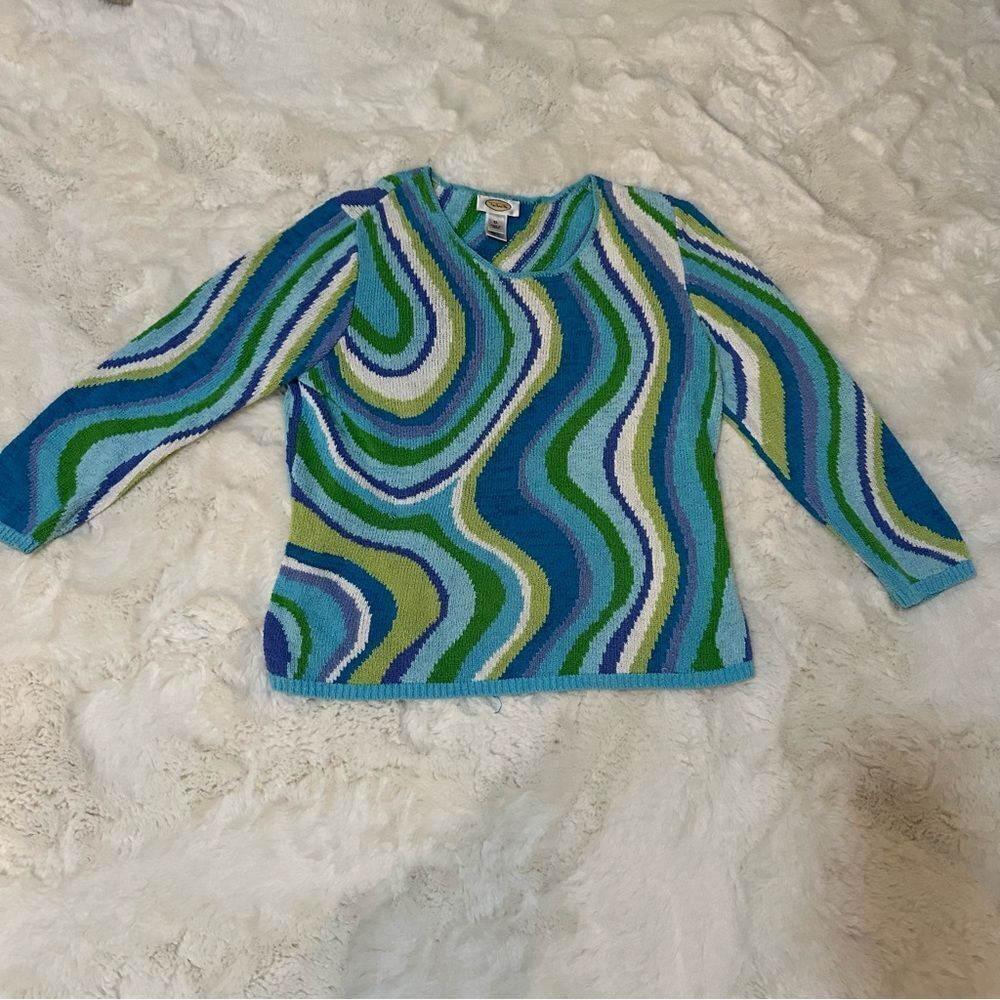 Vintage Talbots groovy hippie trippy knit sweater